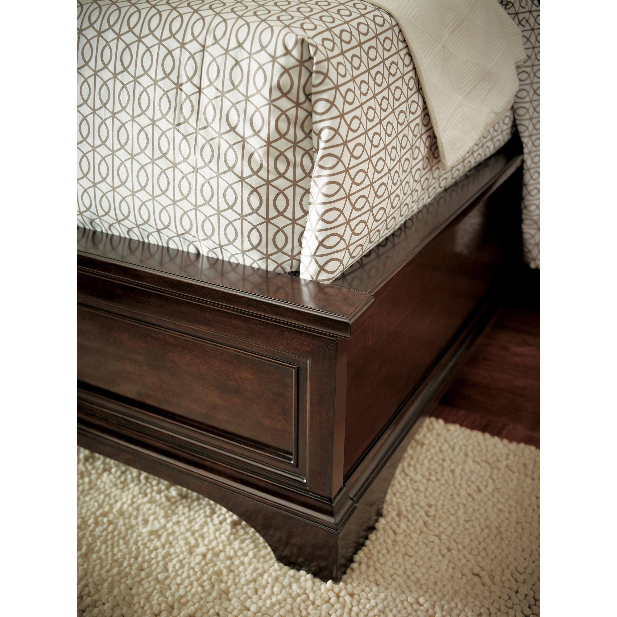 Stanley Furniture Transitional King Panel Bed with Wood Veneer Belfort Furniture Platform